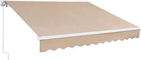 VEVOR Balkonmarkise mit Gelenkarm und Kurbel, beige, B/H: 400 x 240 cm, wasserabweisendes Polyester mit PU-Beschichtung aus Aluminium und Stahl - Bild 1