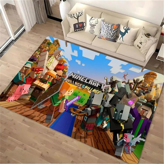 AISILK MOON 3D-Druck Minecraft Teppich, rutschfest und weich, B/T: 80 x 120 cm, mehrfarbig - Bild 1