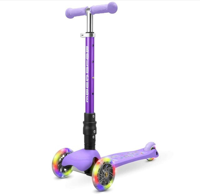 BOLDCUBE Teeny FOLD Kinder-Tretroller mit 3 Rädern, Unicorn, Purple, faltbar - Bild 1