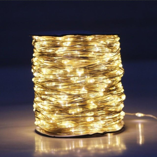 Kongdii LED Kupferdraht Lichterkette mit Fernbedienung, warmweiß, 50m mit 500 LEDs, wetterfest IP44 für Garten, Terrasse und Weihnachtsbaum - Bild 1
