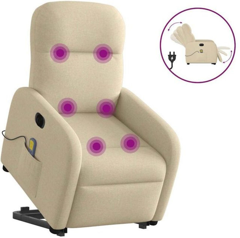 Elektrischer Massagesessel mit Aufstehhilfe von vidaxl in Creme Beige aus Stoff - Bild 1