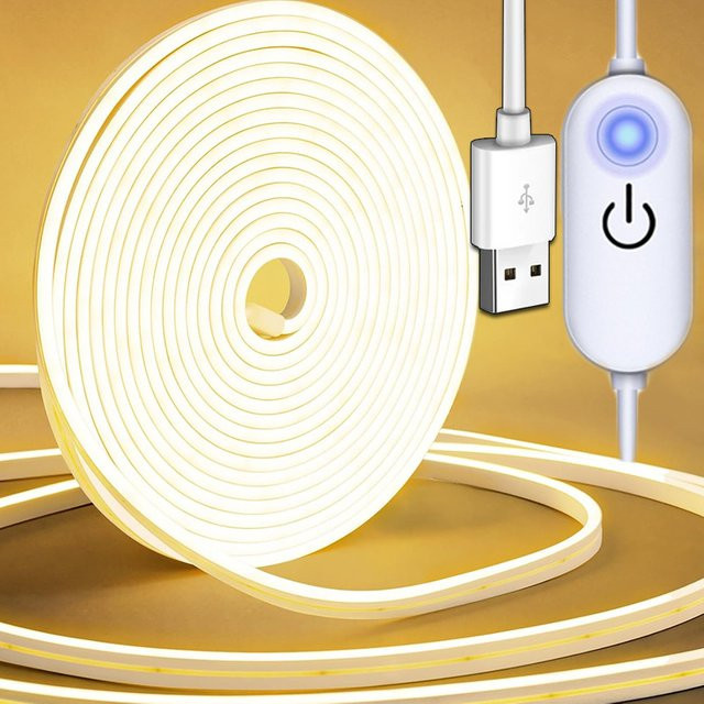 Acosh Neon Flex LED-Streifen Warmweiß, dimmbar per Berührungssensor, USB-Anschluss, 120 LEDs - Bild 1