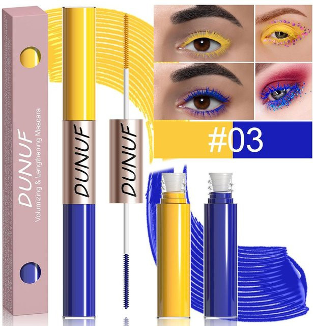 Zweifarbige wasserfeste Mascara, Gelb/Blau, Glänzend - Bild 1