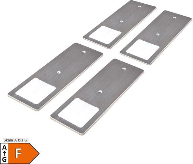4er Set kalb LED Unterbauleuchten TooFlat aus Edelstahl in Silber, warmweiß und dimmbar - Bild 1