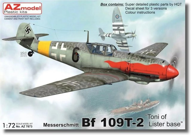 AZ Model Messerschmitt Tony auf Listel Base, Plastikmodell, 1/72, grau - Bild 1