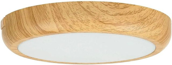 Licht-Erlebnisse LED Deckenlampe Rund in Holzoptik mit Farbwechsel, Durchmesser: 17 cm
