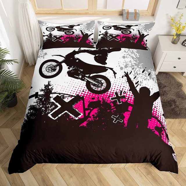 Binchi Outdoor Product Dirtbike Bettwäscheset Motocross Extremsport, Farbe: Schwarz, B x H: 155 x 215 cm - Bild 1