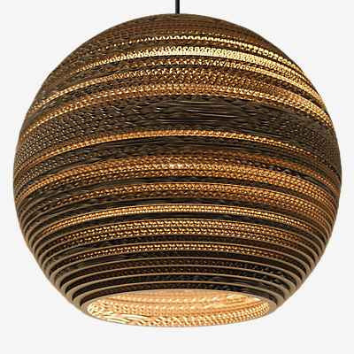 Graypants Scraplights Moon Pendelleuchte aus Holz in Grau und Braun - Bild 1