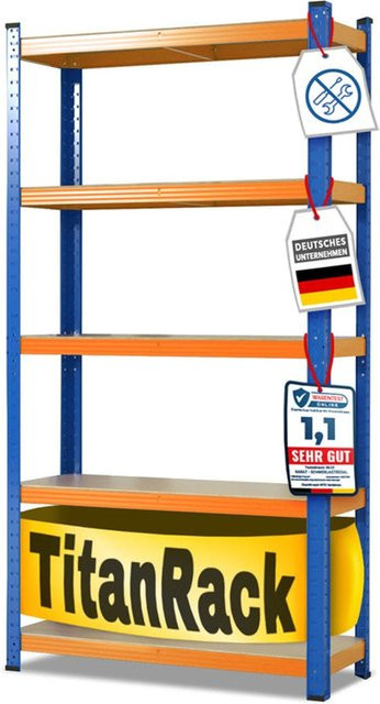 Schwerlastregal FLOORDIREKT aus Metall mit 5 Böden in Blau, H x B x T: 180 x 90 x 60 cm, bis 1250 kg Tragkraft - Bild 1