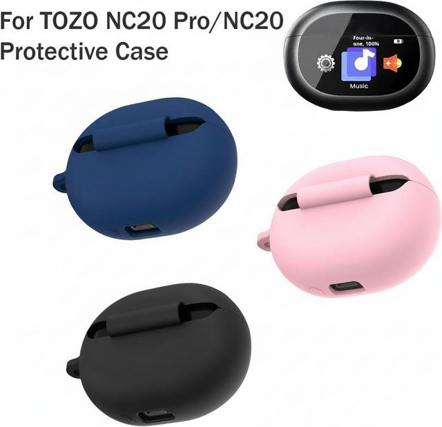 TOZO Silikon-Schutzhülle für NC20 Pro/NC20 Bluetooth-Kopfhörer in Schwarz - Bild 1