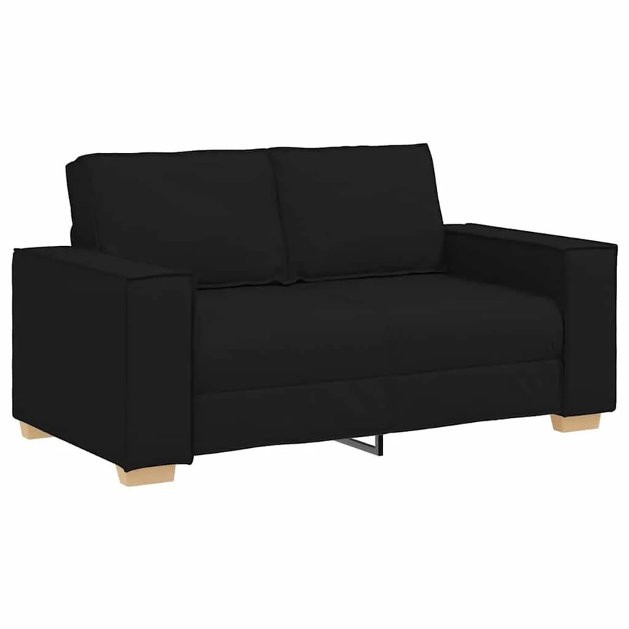 vidaXL 2-Sitzer Sofa Schwarz Stoff B/T/H: 160 x 78 x 84 cm - Bild 2