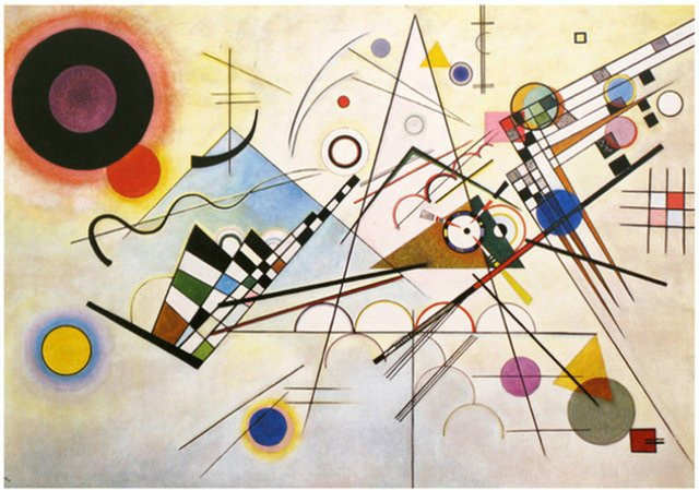TPFLiving Poster Leinwand Wassily Kandinsky Abstrakte Formen Motiv Mehrfarbig B: 30 cm, H: 20 cm - Bild 1