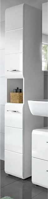 Inn.Furn Badezimmer Hochschrank Livia in Weiß Hochglanz, B/T/H: 30 x 30 x 185 cm - Bild 1