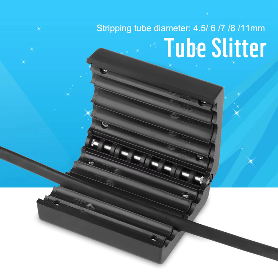 Flachbandkabel-Abisolierer für 4,5–11 mm mit Glasfaserpuffer und losem Röhrenschneider in Schwarz - Bild 2