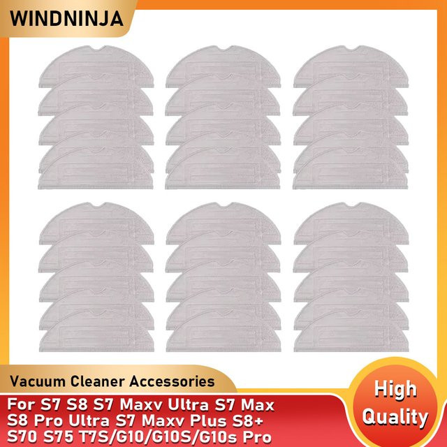 WINDNINJA Mopptücher für Roborock S7 S8 S7 Maxv Ultra S7 Max S8 Pro Ultra S7 Maxv Plus S8+ S70 S75 T7S G10 G10S G10s Pro Staubsaugerroboter - Bild 1