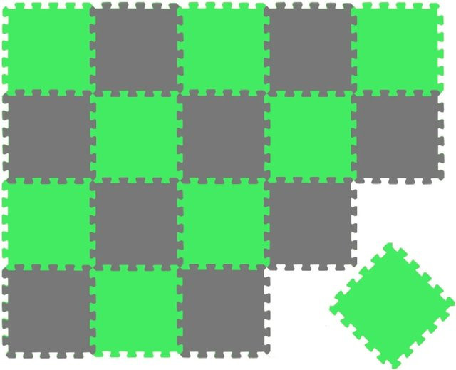 LittleTom Baby & Kinder Puzzlematte 18 Stück, Grau & Hellgrün, B/T/H: 30 x 30 cm - Bild 1