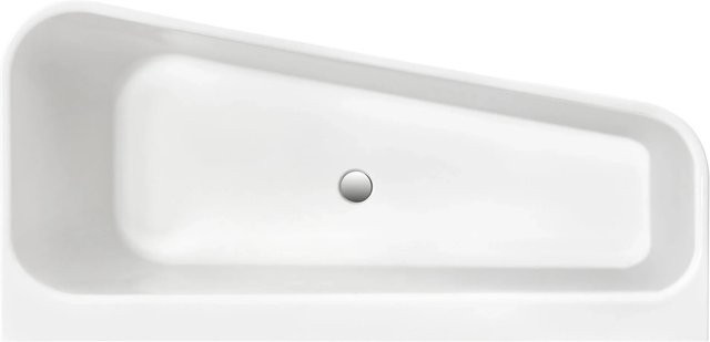 Ottofond Badewanne Pino links abgerundet in Weiß inklusive Ablaufgarnitur B/H/L: 75 x 60,5 x 155 cm - Bild 1