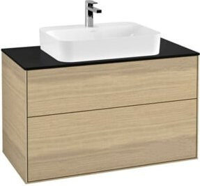 Villeroy & Boch Waschtischunterschrank Finion mit Wandbeleuchtung in Oak Veneer, B/H/T: 100 x 50,1 x 60,3 cm - Bild 1