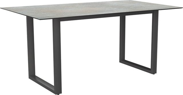 Stern Kufentisch aus Aluminium in Graphit mit Tischplatte Silverstar 2.0 Dekor Quartz, B/T: 160 x 90 cm - Bild 1