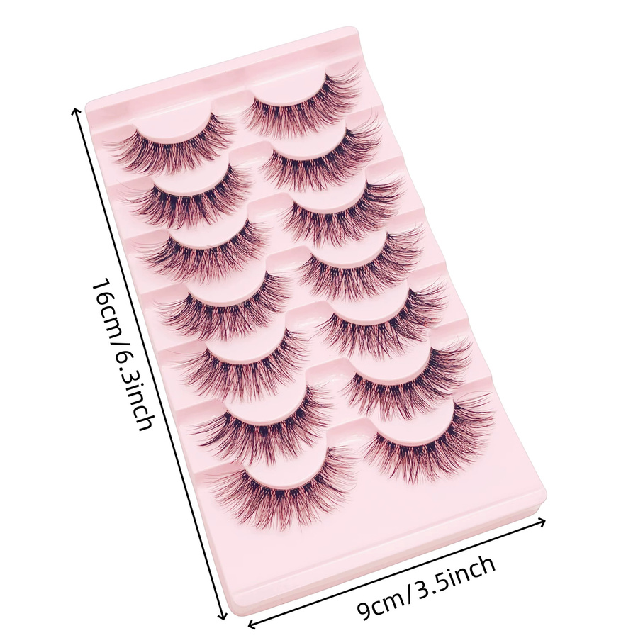 LIMEIKAI Falsche Wimpern, 7 Paar, natürlich, Fischschwanz-Stil - Bild 2