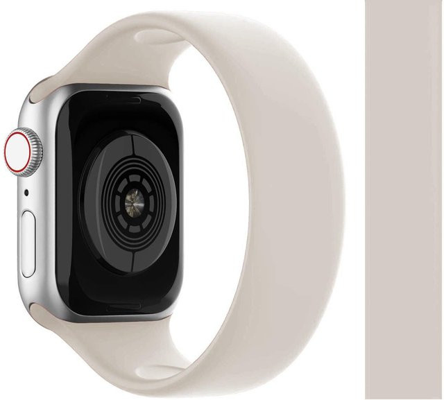 Solo Loop Armband für Apple Watch, Silikon, beige, Unisex - Bild 1