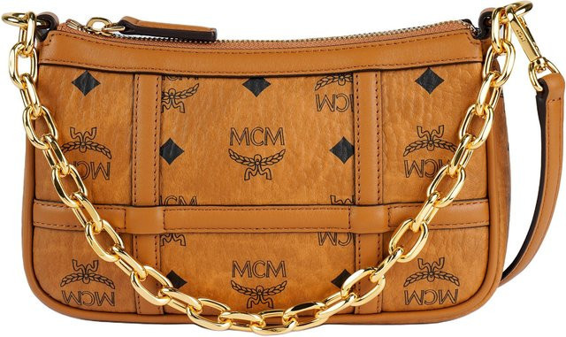 MCM Schultertasche Delmy Visetos Monogramm, Mini, Damen, Cognac - Bild 1