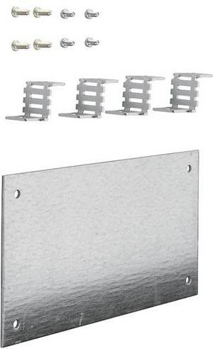 Hager UT26A Montageplatte aus Stahl, silber, 1-reihig, universell verstellbar bis 27 mm, B/H/T: 115 x 210 x 2,5 mm - Bild 1