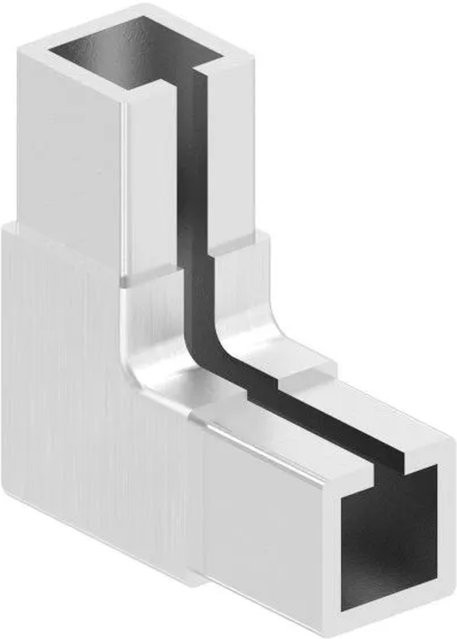 FeNau Eckverbinder aus Edelstahl V2A für Klemmprofil 20 x 20 x 1,25 mm, Farbe: Silber, Oberfläche: Geschliffen Korn 240 - Bild 1
