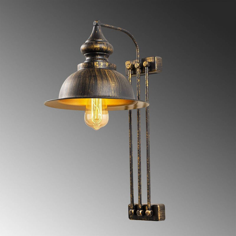 Opviq Wandleuchte aus Metall in Bronze, E27, B/H/T: 32 x 53 x 28 cm - Bild 4