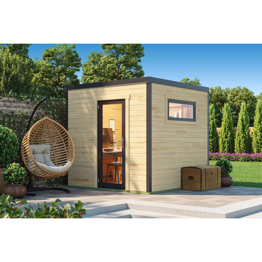 Lasita Gartenhaus Sardinia Maja Flachdach Unbehandelt Braun B/H/T: 250 x 239,4 x 250 cm - Bild 2