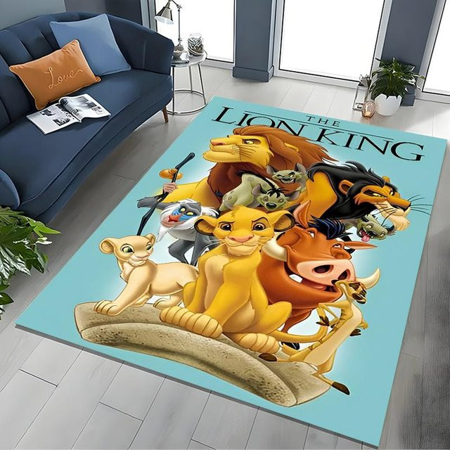 LjqEight Der König der Löwen Simba Teppich für Kinderzimmer, rutschfest und waschbar, B: 100 cm, T: 120 cm - Bild 1