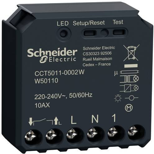 Schneider Electric Wiser CCT5011-0002W Schaltaktor in Schwarz mit einer Reichweite von bis zu 50m im Freifeld - Bild 1