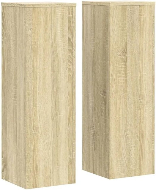 vidaXL Pflanzenständer 2er-Set aus Holzwerkstoff in Sonoma-Eiche, Farbe: Beige, B/T/H: 25 x 25 x 80 cm - Bild 1