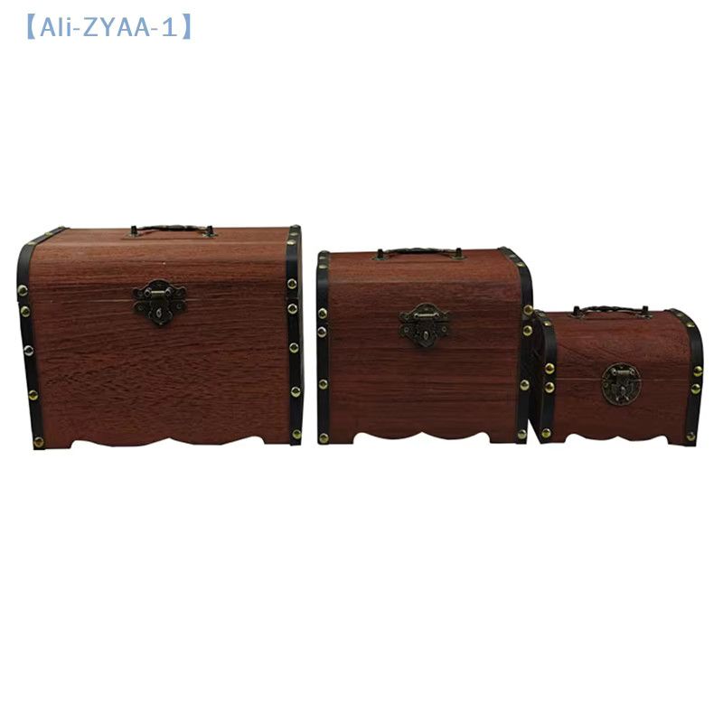 JETTING Vintage Holz Schatztruhe mit Schloss als Aufbewahrungsbox und Spardose - Bild 3