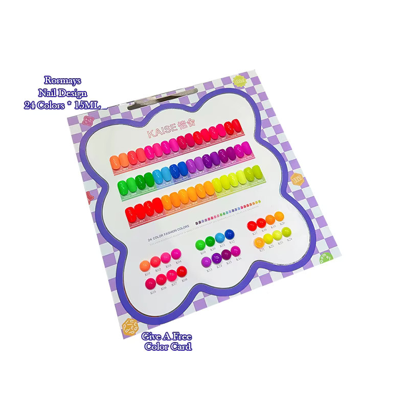 KAISE UV-LED-Gel-Nagellack-Set, 24 Farben, Neon, Glänzend, Unisex - Bild 5