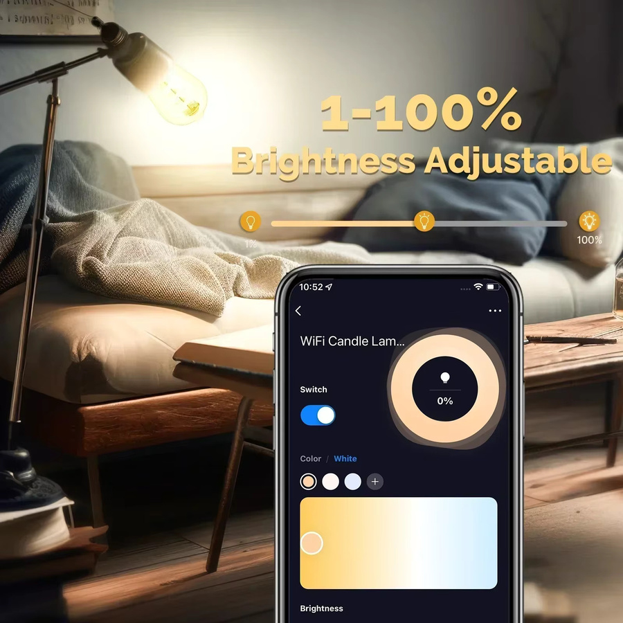 MOES Tuya WiFi Smart ST64 Edison LED-Glühbirne mit 16 Millionen RGB-Farben, dimmbar, kompatibel mit Alexa und Google Home - Bild 3