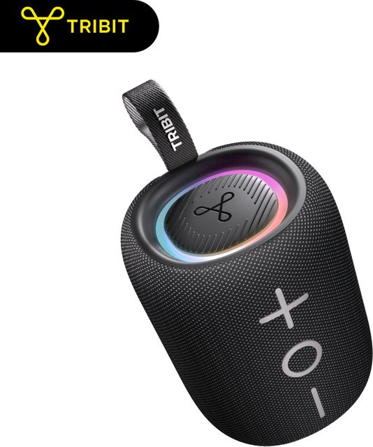 Tribit StormBox Mini+ Bluetooth-Lautsprecher mit 12W Leistung, 360° Surround Sound, RGB-Beleuchtung und IPX7 Wasserschutz in Schwarz - Bild 1