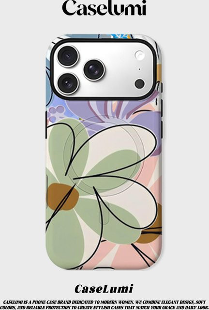 CaseLumi Matte Bumper Schutzhülle mit MagSafe für iPhone 17 16 15 14 13 Pro Max in Pastellblüten Multicolor - Bild 1