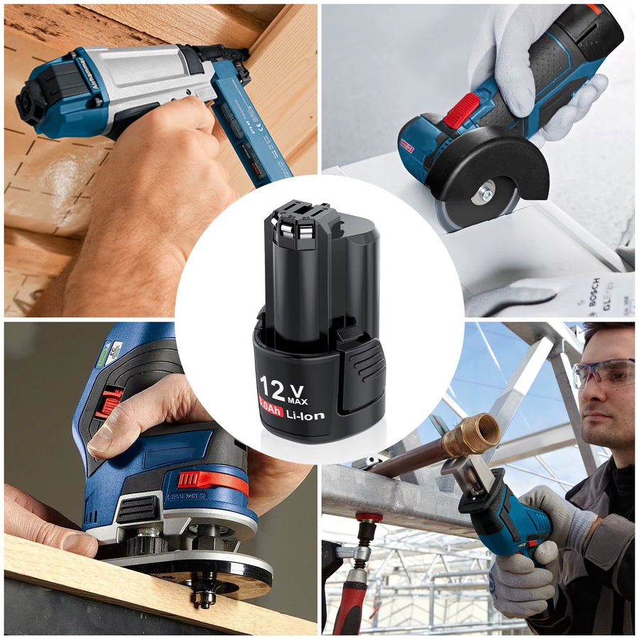 Bosch Li-Ion Akku 12V/10,8V 3000mAh Schwarz für BAT411 BAT412 BAT413 BAT414 BAT412A BAT413A Akku-Werkzeuge - Bild 4