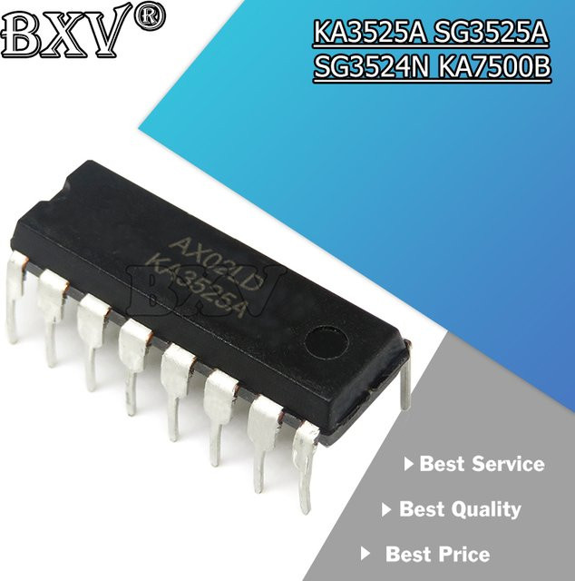 10er Set IC Chipset KA3525A SG3525A SG3524N SG7500B in Schwarz DIP14 Gehäuse - Bild 1