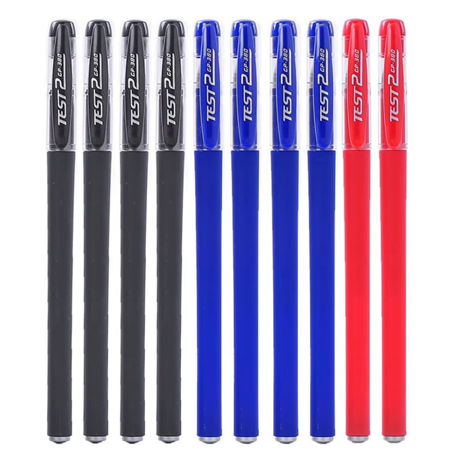 Gelschreiber-Set mit 0,5 mm Nadelspitze in Schwarz, Blau und Rot für Schule und Büro - Bild 2