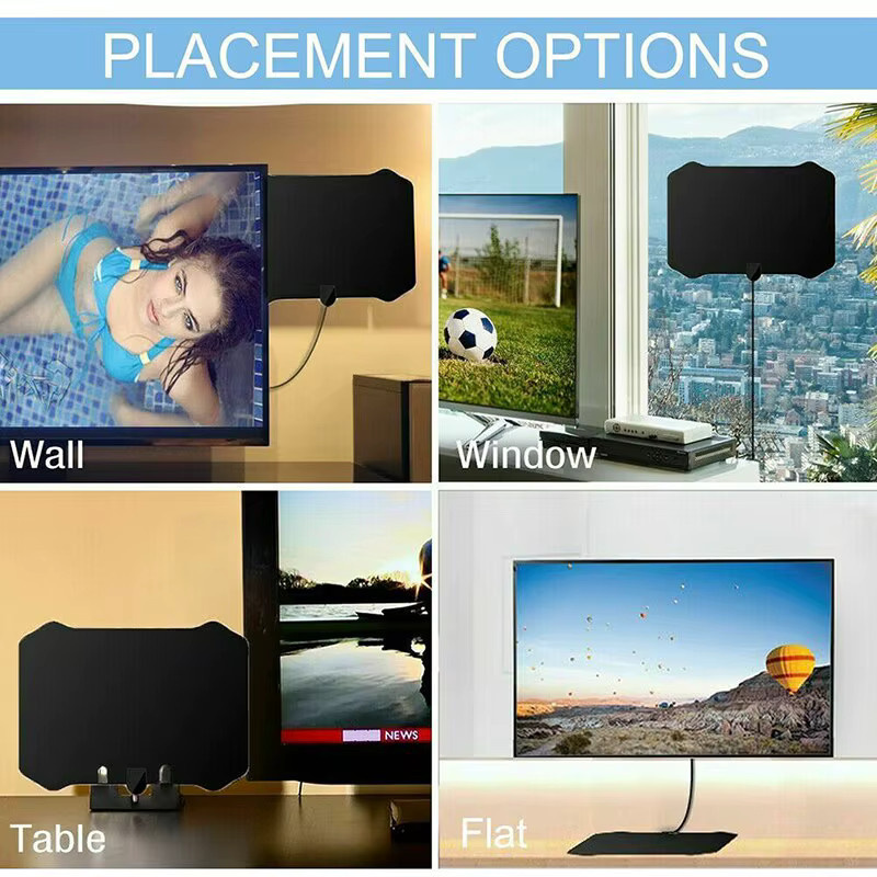 Mrgabwte 4K UHD Digitale TV Antenne mit High-Gain Booster und flachem Design in Schwarz - Bild 5