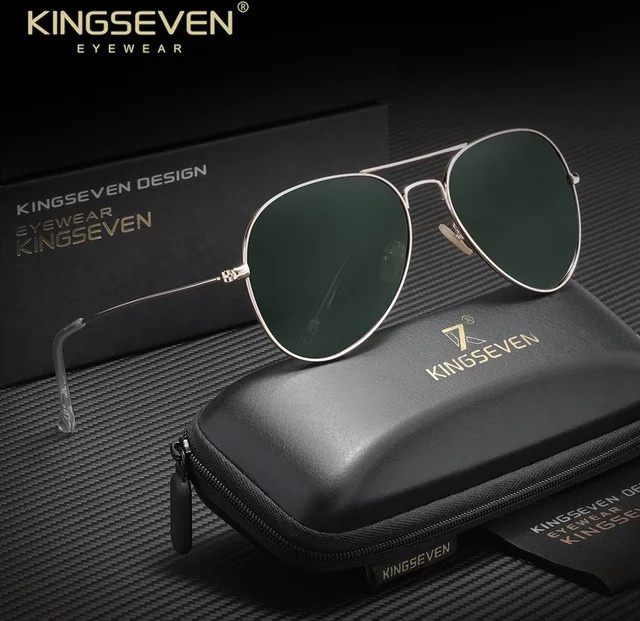 KINGSEVEN Sonnenbrille Aviator, Vollrand, Metall, Unisex, polarisiert - Bild 1