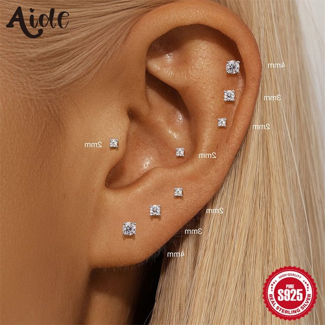 Aide Ohrstecker, 925 Silber, Moissanit, Damen - Bild 1