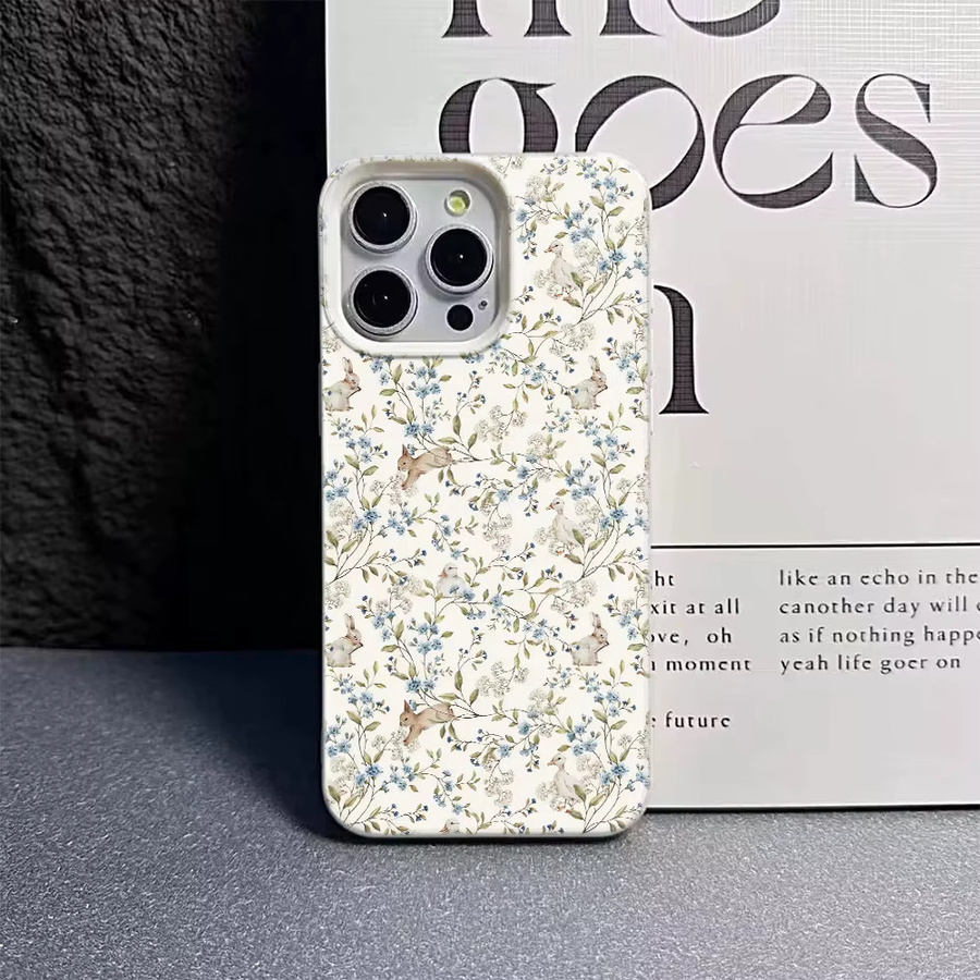 Kratzfeste Handyhülle mit Teal Deer Toile Print für iPhone 17 16 15 14 13 12 11 Pro Max in Cremeweiß und Grün - Bild 3