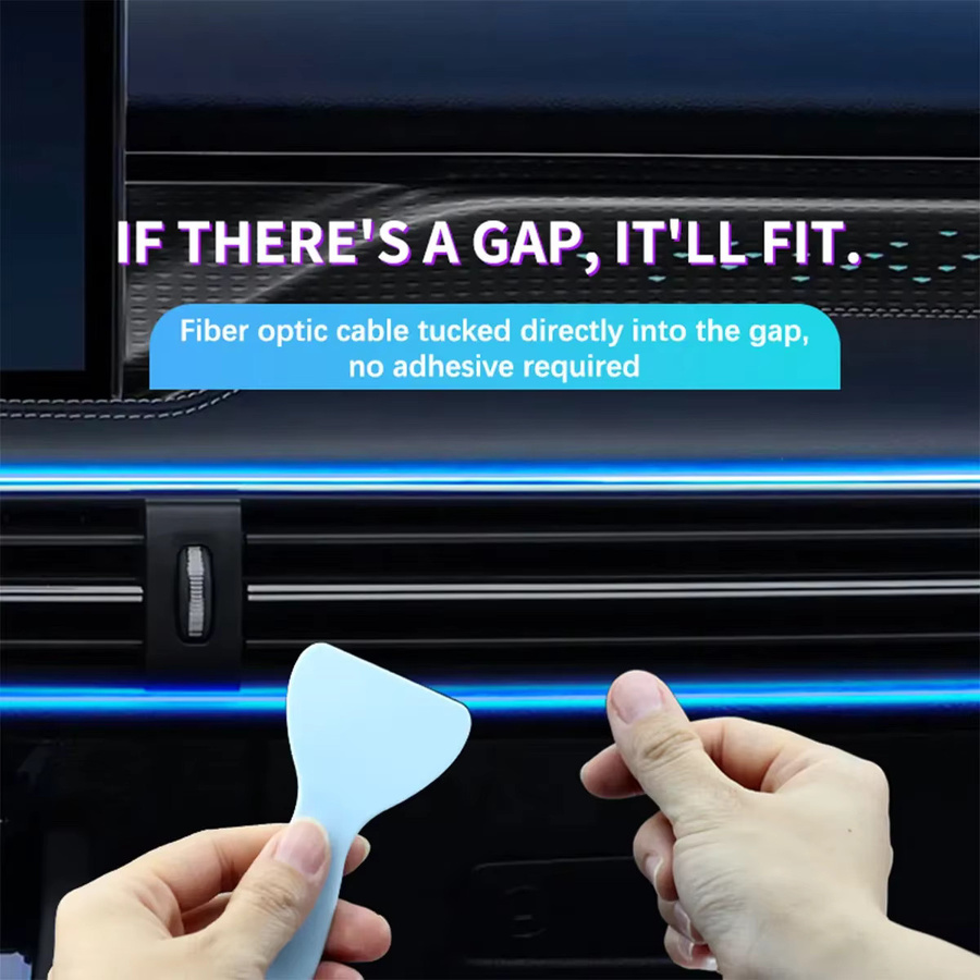 KEVANLY RGB LED Umgebungslicht für dein Auto mit USB-Anschluss und Fiber Optic Neon Flex in Multicolour - Bild 2