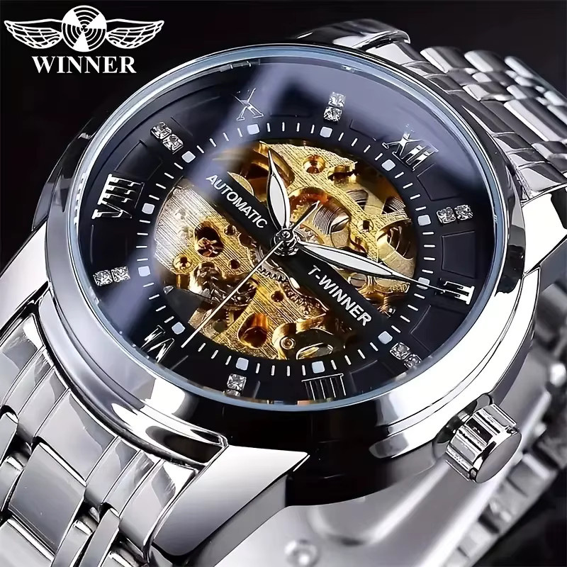 FORSINING Armbanduhr Automatik, Edelstahl, Schwarz, Herren - Bild 1