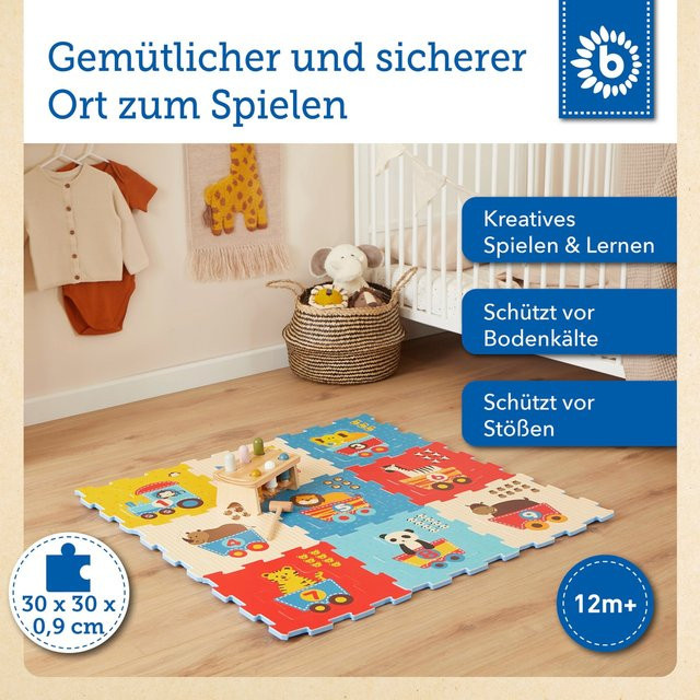 Bieco Puzzlematte, Bunt, 18-teiliges Set, ab 0 Jahre - Bild 1