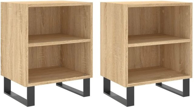 vidaXL Nachttische 2er-Set Sonoma-Eiche, Wandmontage, B/T/H: 40 x 30 x 50 cm - Bild 1