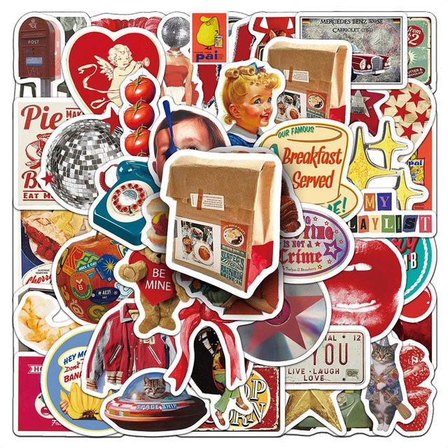 Charile Aufkleber, Retro, Multicolor, 10-teiliges Set - Bild 1